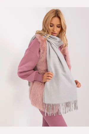 Italy Moda Světle šedá šála s třásněmi AT-SZ-23185.73P-grey