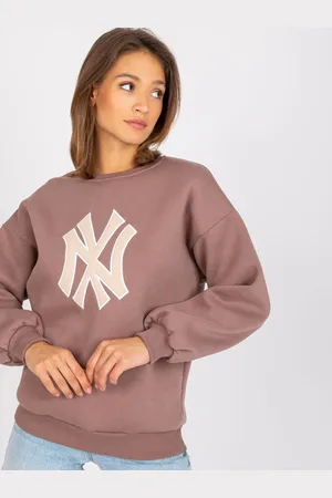 Basics from Amsterdam Hnědá mikina Auriane s potiskem znaku -EM-BL-617-2.09-brown