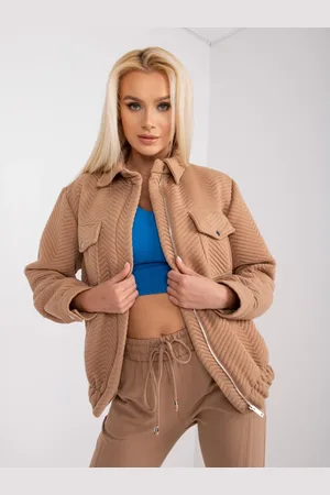 RUE PARIS Béžová přechodová bunda Tivoli s prošíváním -RV-KR-007.95P-caramel brown
