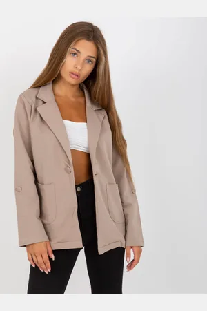 RUE PARIS Tmavě béžové ležérní sako RV-MA-8071.19P-dark beige