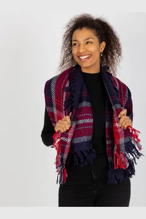 Italy Moda Tmavě modro - červená šála se vzorem AT-CH-17501-1.57-dark blue red