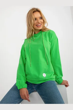RELEVANCE Zelená mikina s kapucí a klokaní kapsou RV-BL-8655.00P-green