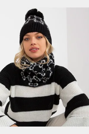 Basics from Amsterdam Černá vzorovaná čepice -AT-CZ-CM-319.41P