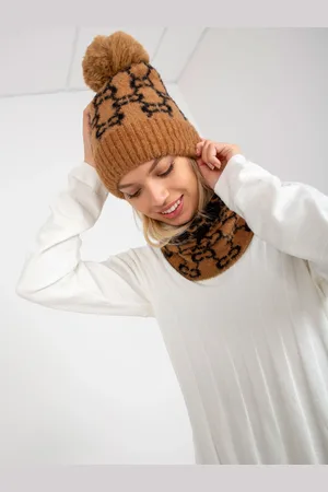 Basics from Amsterdam Karamelová vzorovaná čepice -AT-CZ-CM-319.41P