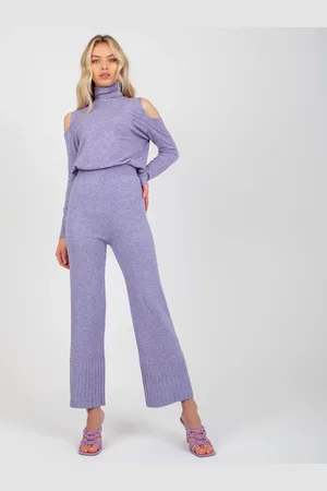 COCO ANGELO Fialové zvonové kalhoty -VI-SP-20284.08P-purple