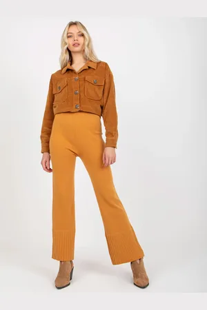 COCO ANGELO Tmavě žluté zvonové kalhoty VI-SP-20284.08P-dark yellow