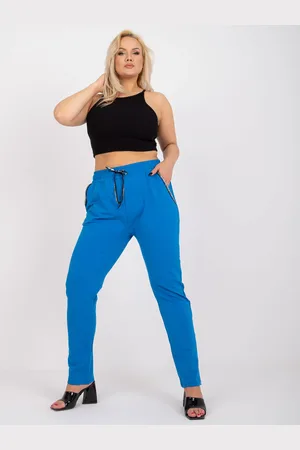 RELEVANCE Modré pohodlné tepláky -RV-DR-4765.52-blue