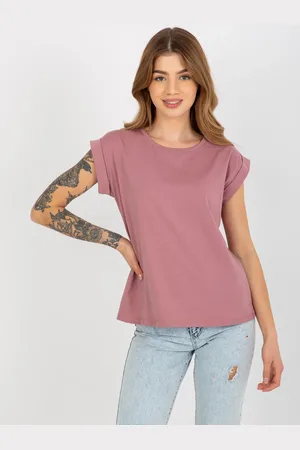 BASIC FEEL GOOD Tmavě růžové dámské basic tričko RV-TS-4833.52-dark pink