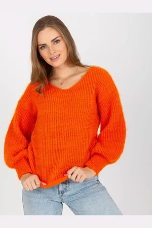 Basics from Amsterdam Oranžový pletený svetr -TW-SW-BI-9029.84-orange