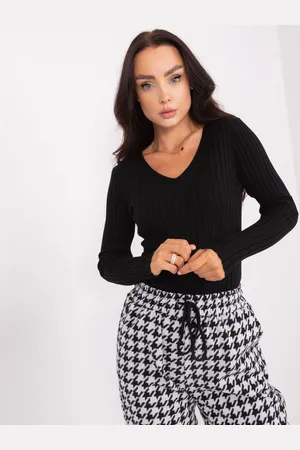 Basics from Amsterdam Černý žebrovaný klasický svetr PM-SW-PM1088.25-black