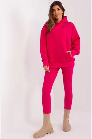 RELEVANCE Tmavě růžový komplet legín a mikiny -RV-KMPL-9168.87-fuchsia
