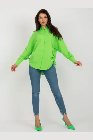 Basics from Amsterdam Světle zelená košile se stahováním na bocích TO-KS-7128.05X-light green