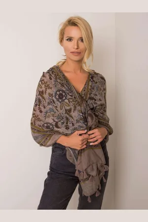 Basics from Amsterdam Hnědý dámský šátek se vzory AT-CH-LM308209-dark beige