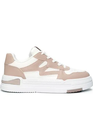 SHELOVET Bílo-pudrové sneakersy dámské na platformě C2156P