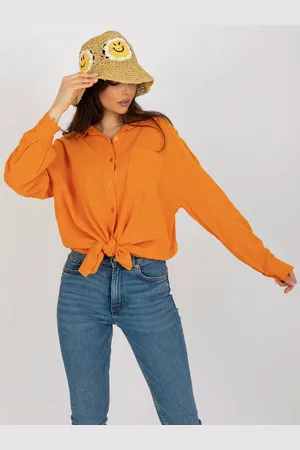 Basics from Amsterdam Oranžová dámská oversize košile TW-KS-BI-26698.50-orange