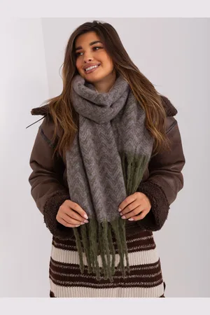 Italy Moda Fialovo-zelená šála s třásněmi AT-SZ-23125.75-khaki