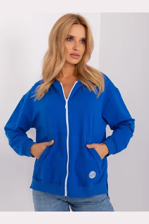 RELEVANCE Modrá mikina na zip s kapucí RV-BL-9020.01-blue