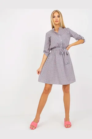 Basics from Amsterdam Šedé vzorované košilové šaty LK-SK-508938.28X-grey