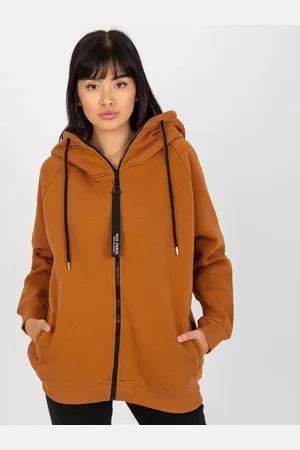 RUE PARIS Světle hnědá mikina s kapucí -AP-BL-AP-3003.59-light brown