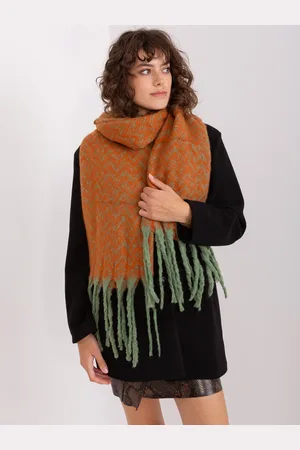 Italy Moda Tmavě oranžová vzorovaná šála s třásněmi AT-SZ-23125.75-orange