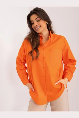 Basics from Amsterdam Oranžová oversize prodloužená košile BP-KS-1026-1.19-orange