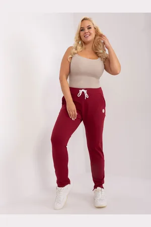 RELEVANCE Vínové pohodlné tepláky RV-DR-8930-1.35P-bordo