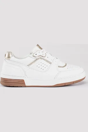 SHELOVET Bílo-zlaté sneakersy na platformě 23707W/GO