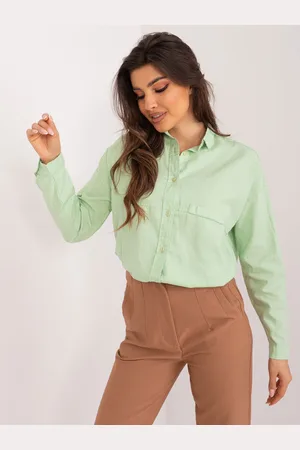 Basics from Amsterdam SVĚTLE ZELENÁ BAVLNĚNÁ KOŠILE -BP-KS-1019.73-pistacio