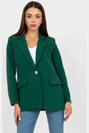 Italy Moda Tmavě zelené elegantní sako -DHJ-MA-15556.22X-dark green