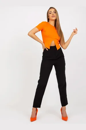 XSAPIENZA Černé elegantní kalhoty s vysokým pasem BR-SP-219.71-black