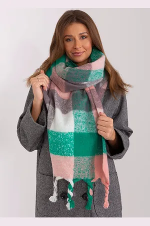Italy Moda Zeleno-růžová károvaná šála s třásněmi AT-SZ-2313501.97-green-pink