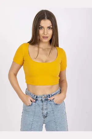 RUE PARIS Oranžový crop top Montreal RV-TS-7537.52-orange