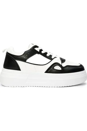SHELOVET Černo-bílé dámské sneakersy na platformě LA272W/B