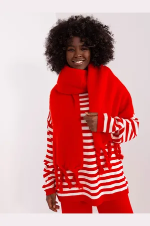 Italy Moda Červená šála s copy AT-SZ-2313502.47P-red