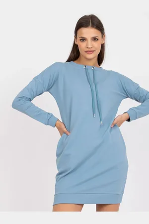 BASIC FEEL GOOD Světle modré mikinové šaty AP-SK-A-006.73-light blue