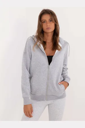 Sublevel Světle šedá dámská mikina se zapínáním na zip D10608BC02711B1-grey