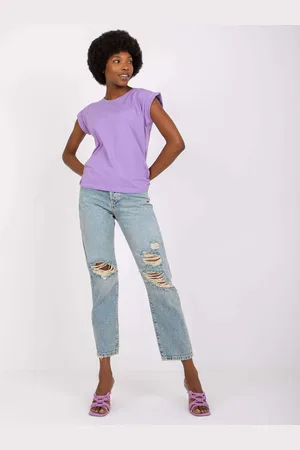 BASIC FEEL GOOD Světle fialové dámské tričko s krátkými rukávy RV-TS-4833.67P-purple