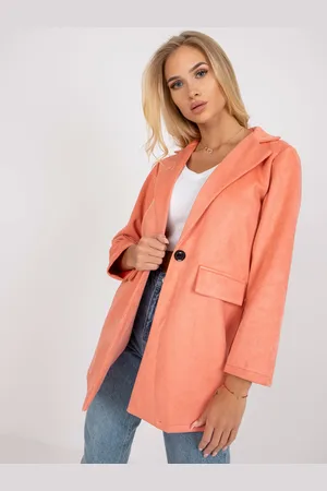 Italy Moda Broskvové semišové sako DHJ-MA-15286.88-peach