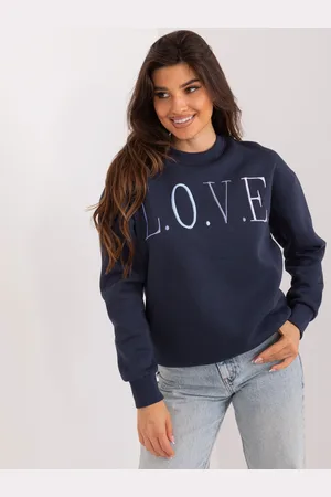 Sublevel Tmavě modrá dámská mikina LOVE D10606BA02565C-dark blue