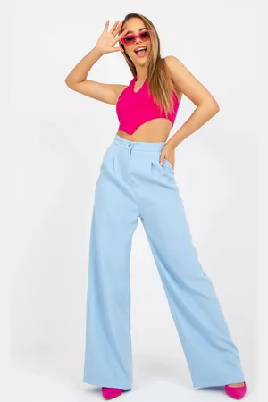 XSAPIENZA Světle modré dámské široké kalhoty BR-SP-235.72-light blue