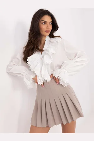 Italy Moda Béžová dámská plisovaná sukně DHJ-SD-8792.68-beige