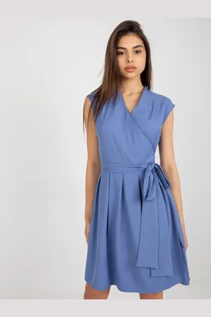 Basics from Amsterdam Zavinovací modré koktejlové šaty -LK-SK-507654.66-tmavě modré