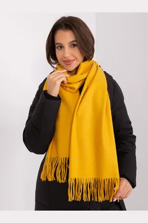 Italy Moda Tmavě žlutá šála s třásněmi AT-SZ-23185.90P-dark yellow