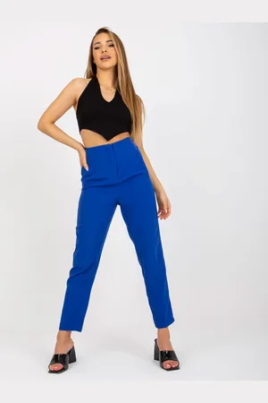 XSAPIENZA Modré kalhoty s vysokým pasem -BR-SP-219.71-cobalt