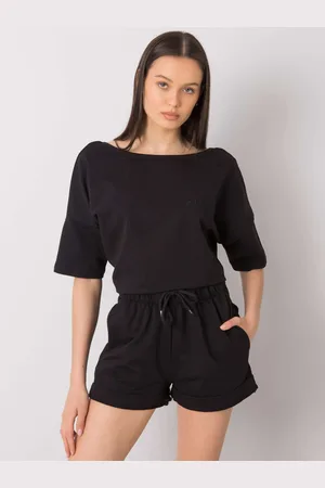 Fancy Černá dámská tepláková souprava trička a šortek FA-KMPL-6410.38P-black