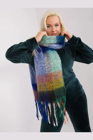 Italy Moda Modrá károvaná šála s třásněmi AT-SZ-2313.31-blue
