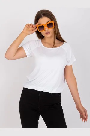 BASIC FEEL GOOD Bílé tričko s průstřihem s mašlí na zádech RV-BZ-7664.46-white