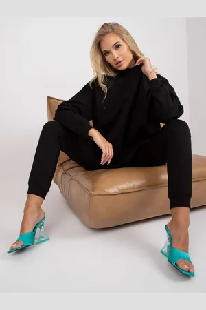 BASIC FEEL GOOD Černá oversize mikina s rolákem -AP-BL-A-R001-black