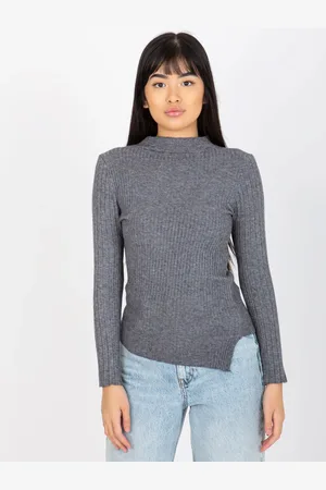 COCO ANGELO Tmavě šedý asymetrický svetr VI-SW-20298.41P-dark gray