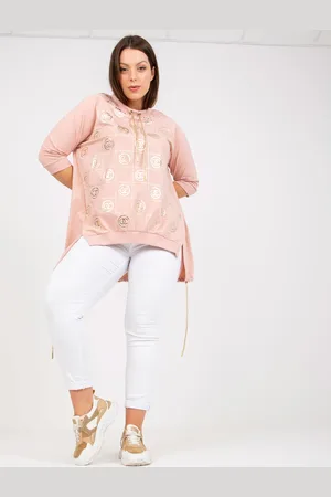 RELEVANCE Světle růžová asymetrická tunika s potiskem -RV-SK-7726.56P-light pink